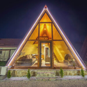 private bungalows Ohrid Resort Bate Bole nature stay with pool and mountain views